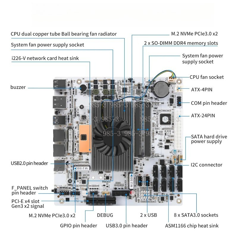 White Mini‑ITX M11 NAS Motherb - Nas Motherboard 8 Sata Mini Itx ulasan dan harga